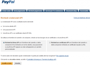 paypal richiesta credenziali API paypal richiesta credenziali API