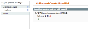 magento promozioni regole prezzo catalogo condizioni