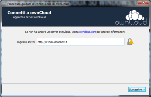 configurazione client cloudbox owncloud su windows step 1